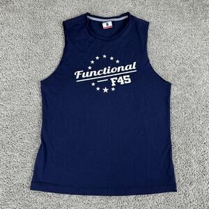 F45 Functional Shirt Mens Medium Navy Blue Tank Top Sleeveless Workout Gym